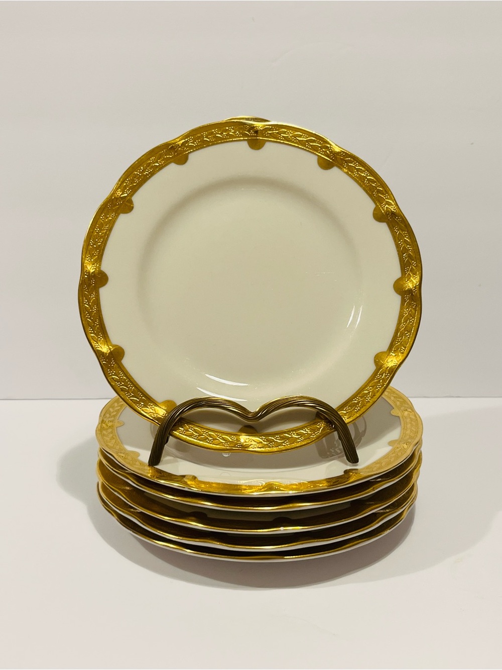 Antique Theodore Haviland New York America Gold Encrusted 6 Bread & Butter Plate